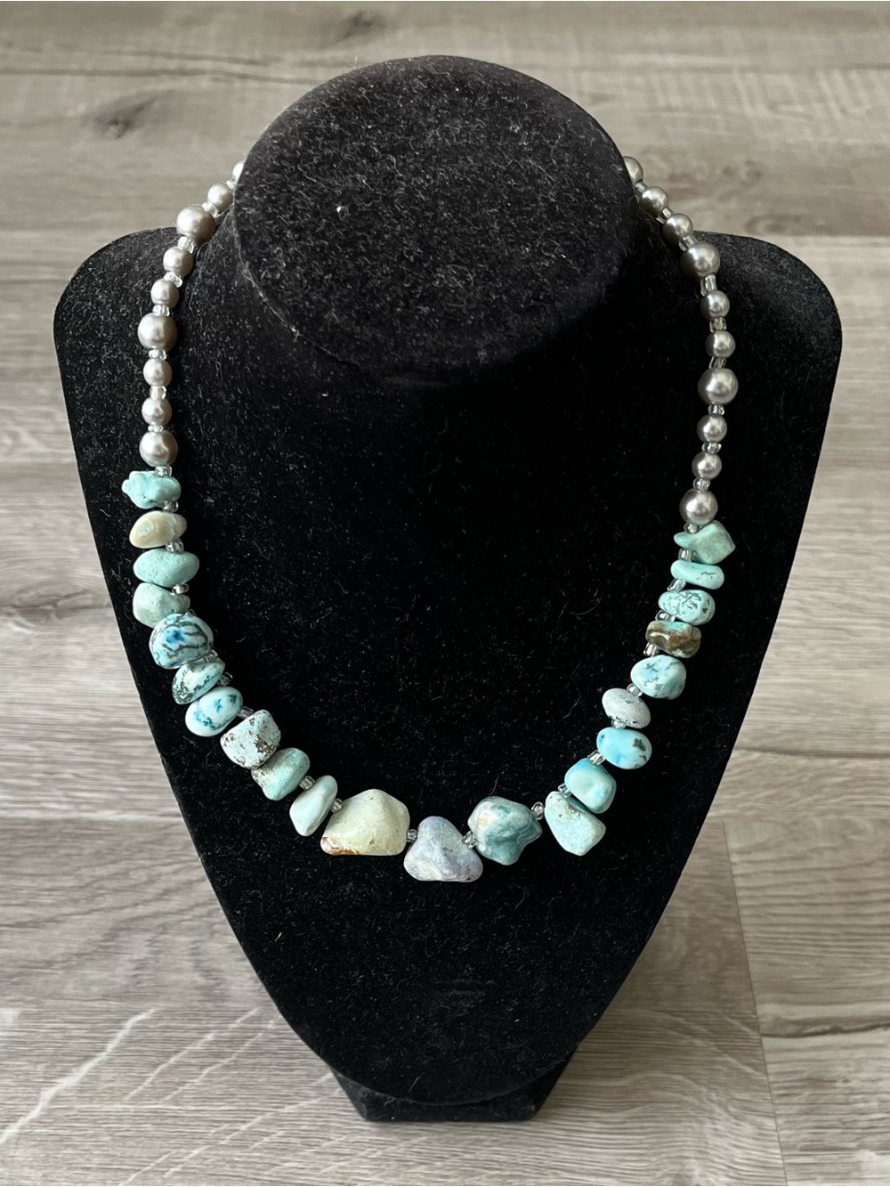 Natural Turquoise Stone Beaded Necklace